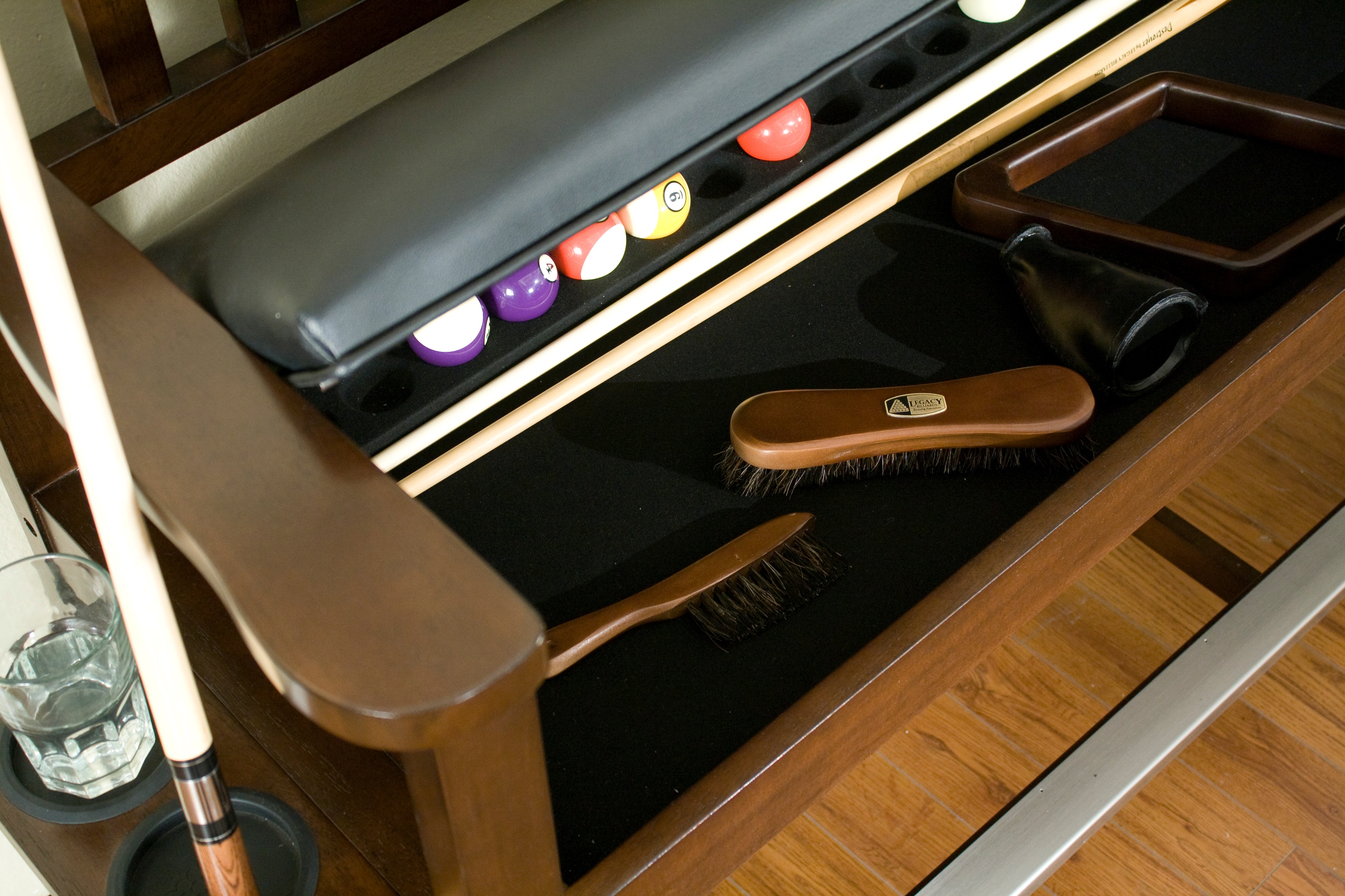 Legacy Billiards Bar and Game Room Storage Bench Classic Backed Storage